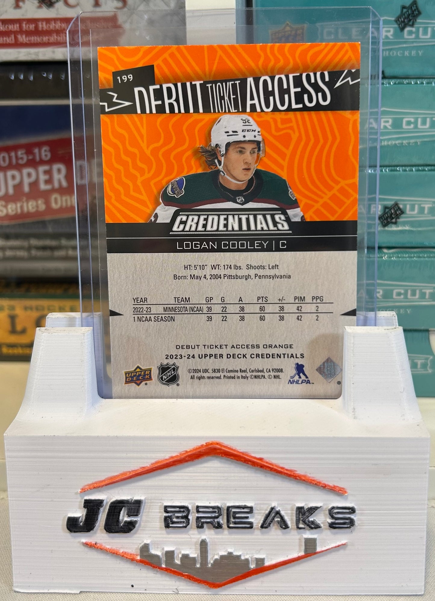 LOGAN COOLEY CREDENTIALS DEBUT TICKET ACCESS ORANGE #190/249