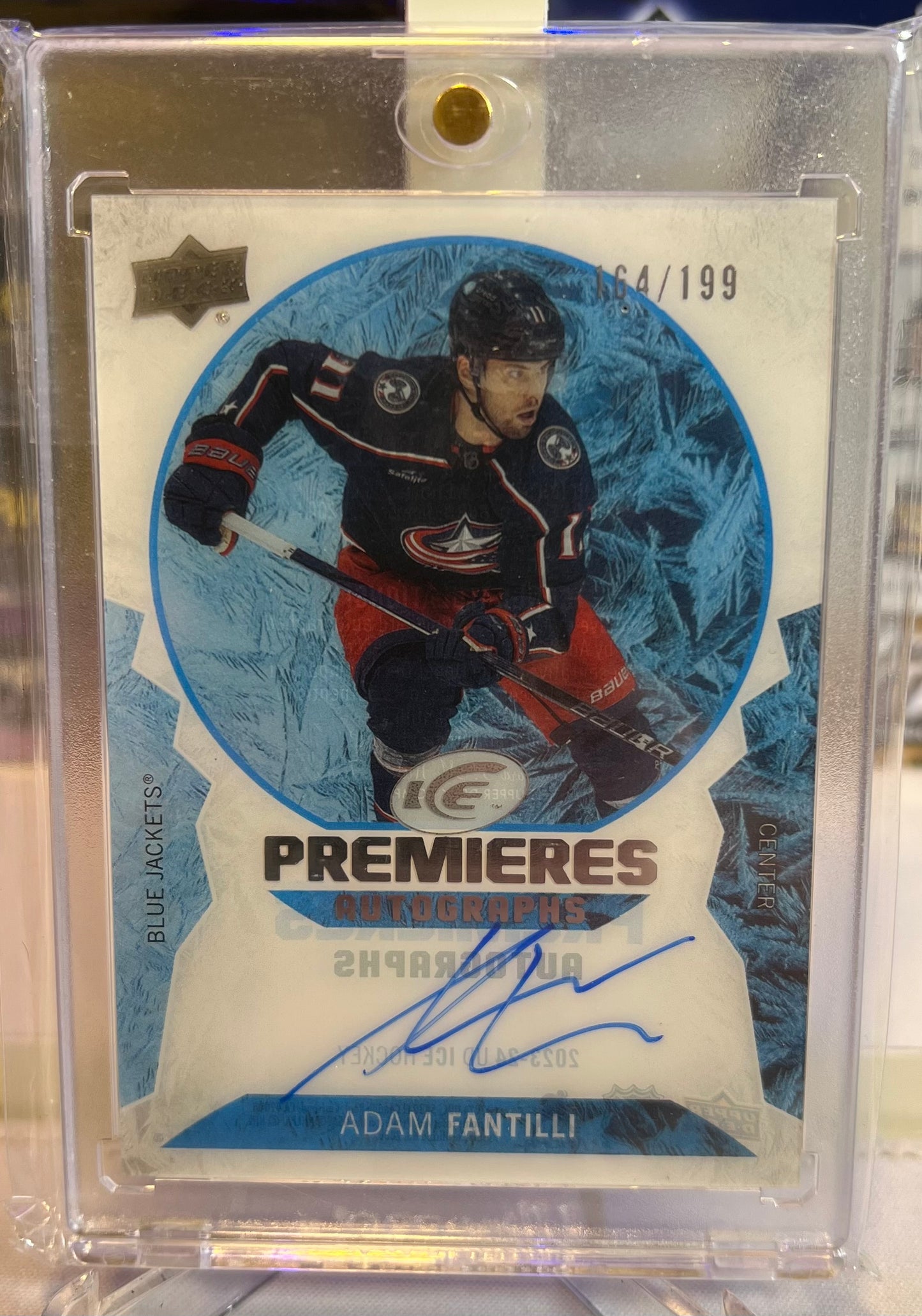 2023-24 Upper Deck ICE Adam Fantilli Premiers Autographs #164/199 SP Rookie Auto RC