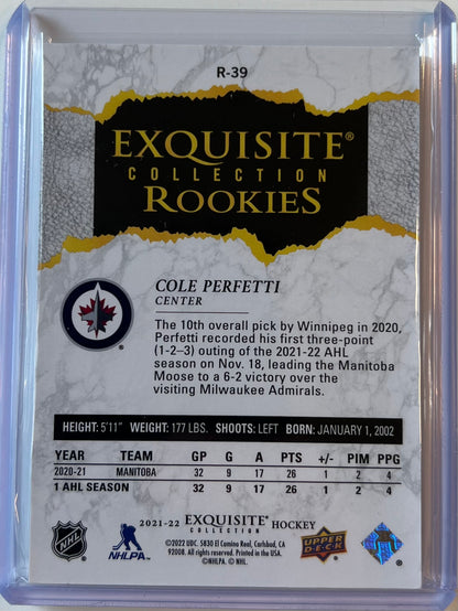 Cole Perfetti 2021-22 Upper Deck Ice Exquisite Collections Rookies /299